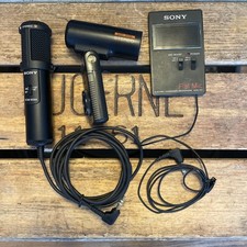Sony ECM-909A Stereo Microphone Stand Sony ECM-F01 Flat Condenser Mic Lot