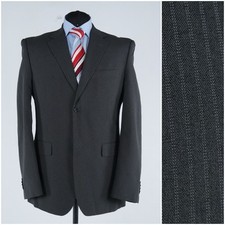 Mens Striped Grey Sport Coat 42R US Size TEXMAN Blazer Jacket
