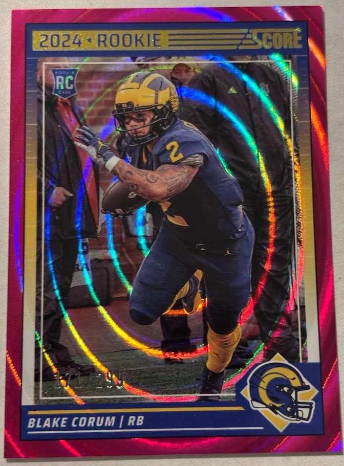 Blake Corum 2024 Score Rookie Card #389 Ellipse #171 /299 RC Rams Michigan