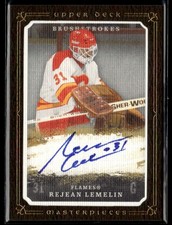 2008-09 Upper Deck Masterpieces Brushstrokes Brown Rejean Lemelin Auto #MB-RL