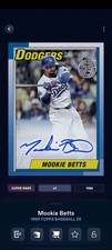 Topps Bunt 1990 Baseball '25 S2 Mookie Betts Signature Super Rare DIGITAL