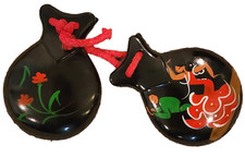 Vintage Spanish Hand-Painted Castanets Flamenco Dancer  Matador Souvenir