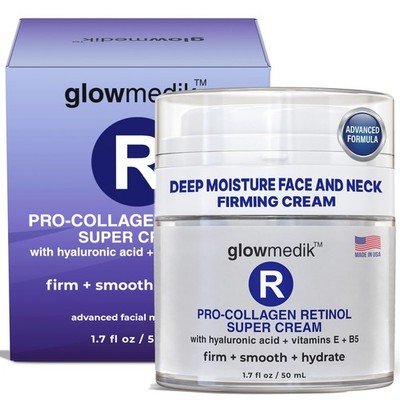 Glowmedik Pro-Collagen Retinol Super Cream w/Hyaluronic Acid, Vitamin E  Aloe...