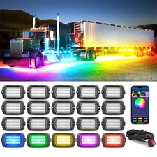 MICTUNING Q1 Max RGB IC LED Rock Lights 20 Pod Underglow Neon Lamp Kit Car Truck