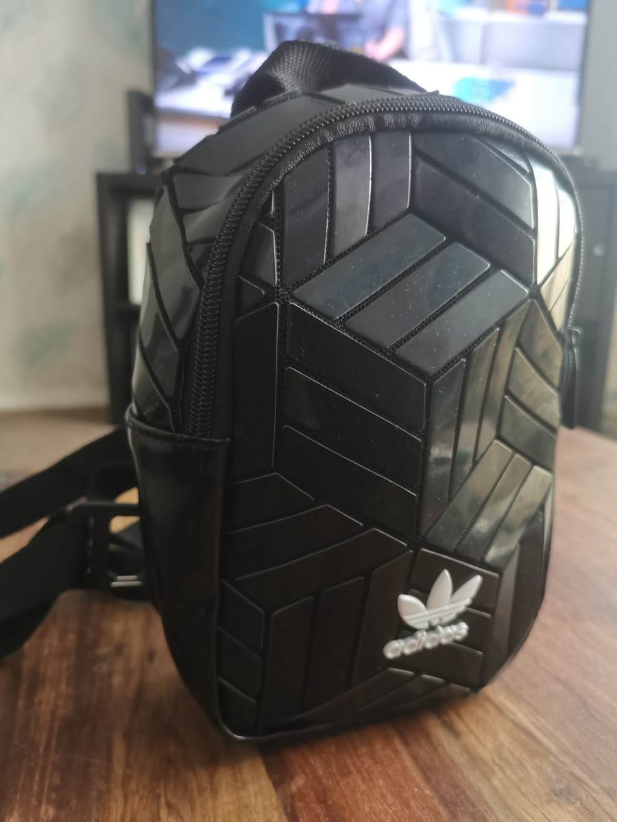 Adidas Black Mini 3D Backpack! | eBay UK