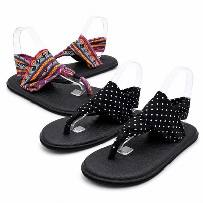 Sanuk Yoga Mat Flip Flop Sandals Bundle Women Size 10 Boho Polka Dot Casual