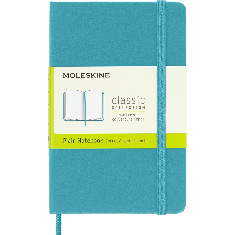 Moleskine Classic Notebook Reef Blue Pocket Hardcover Plain Elastic Closure