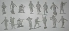 Marx 1960s-1970s Light Grey German Soldiers Complete Mold Set Lot Four