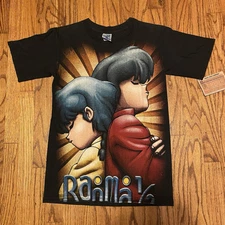 Vintage Ranma 1/2 Shirt Black Rumiko Takhashi AOP Anime Japan Mexico Women’s S