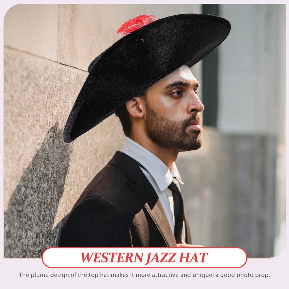 Wide Brim Jazz Hat for Men and Women Durable Fabric Cosplay and Performance Hat image 5