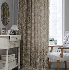 Boho Jacquard Tassel Curtains 84x60 Two Panels