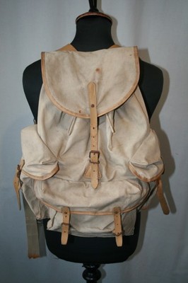 Vintage 50er Jahre Lafuma Sac Made France beige Ruck Sack Rucksack Tasche Revival