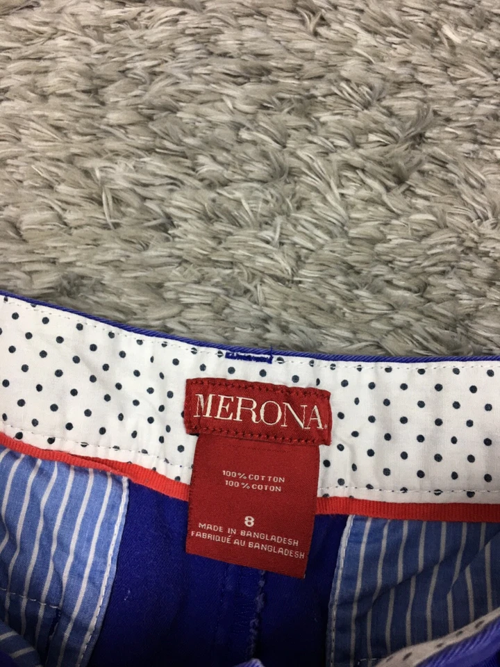 Pantalones cortos chinos Merona para mujer talla 8 algodón púrpura midi Foto 4 de 4