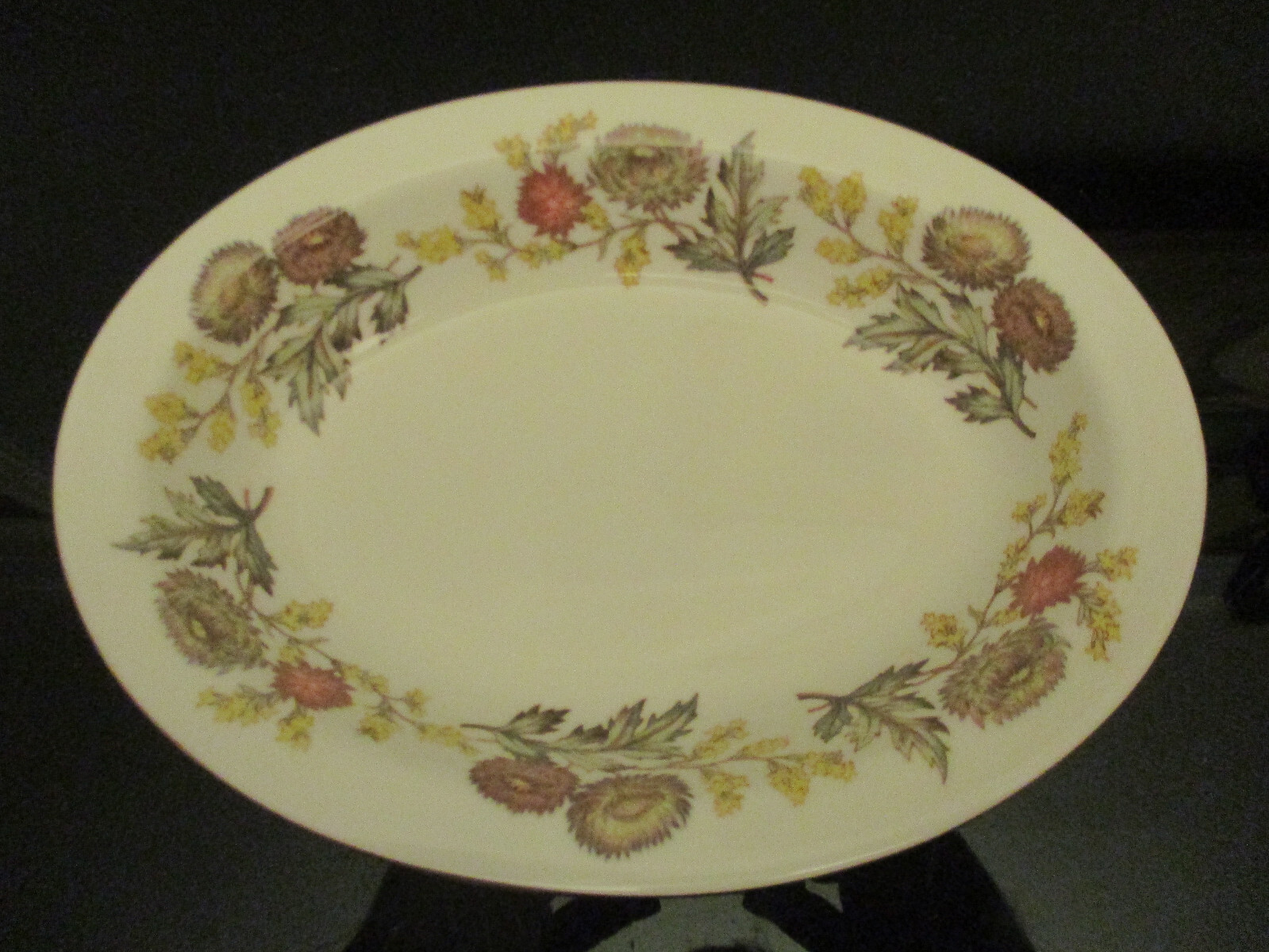 Vintage Wedgwood Lichfield Abstract Flowers Bone China Oval Serving Bowl