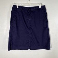 New Marina Yachting Womens Pima Cotton A-line Back Slit StretchSkirt Size 38 VGC