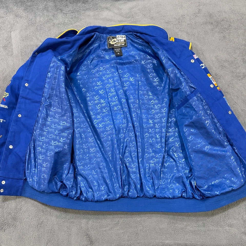 Chaqueta de Carreras Vintage Años 90 Chase Michael Waltrip Nascar Azul Napa Para Hombre Talla XL Foto 3 de 4