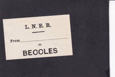 BECCLES - G.E.R. STIL GEPÄCKETIKETT - LONDON & NORTH EAST RAILWAY
