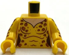 Lego New Yellow Torso Female Catsuit Light Nougat Neck Dark Orange Leopard Part