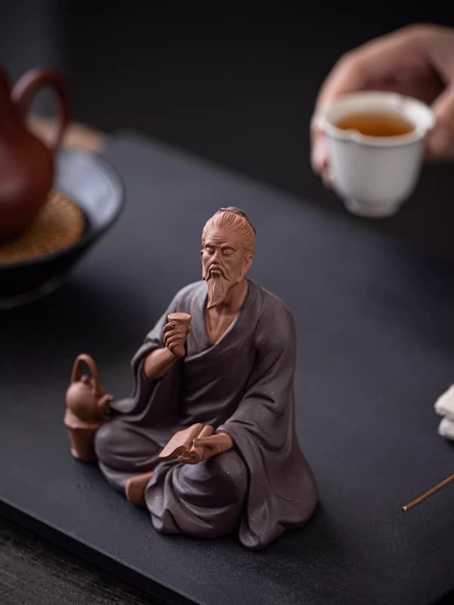 Zi Sha Clay Figure Tea Sage Saint Table Drinking Decor Chinese Lu
