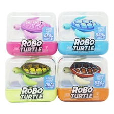 4PK Zuru Robo Alive Robo Turtle Robotic Swimming Turtle, Pink&Blue&Orange&Green