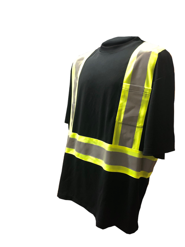 5 Pack Hi-Vis Black T-Shirts Safety Hi 