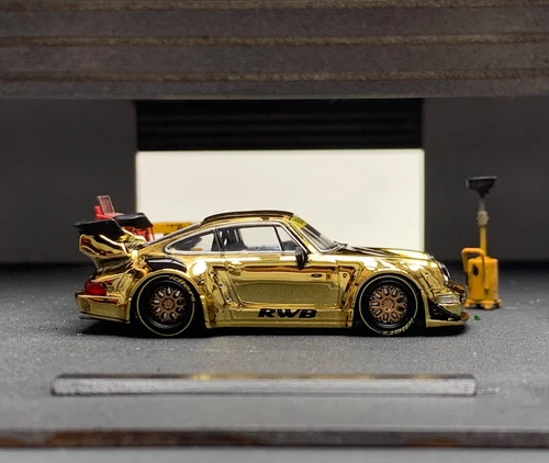Star 1:64 Gold RWB 911 993 GT Rennsport Modell Druckguss Metall Auto - Bild 7 von 11