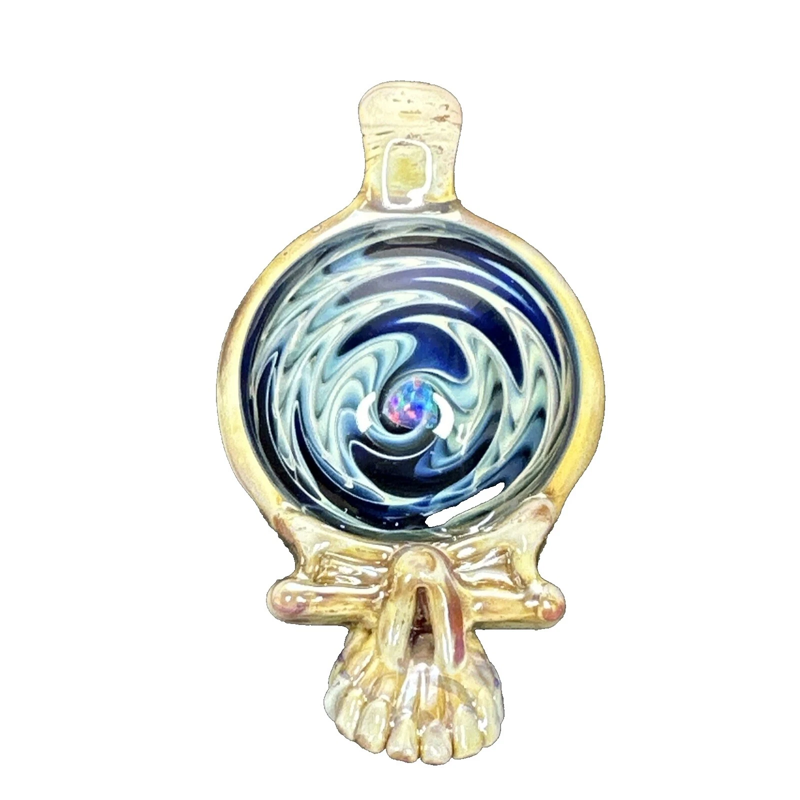 蛋白石玻璃吊坠手工项链和吊坠