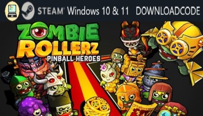 NEU PC Computer Spiel Zombie Rollerz Pinball Heroes für Windows 10 11 STEAM Code