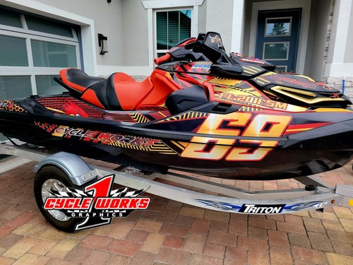SeaDoo RXT300 GTX302018-2020 Graphics Kit Jet Ski Graphic Kit Decals SWIRL - Picture 6 of 7