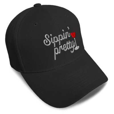 Baseball Cap Sippin' Pretty Unique Pretty Dad Hats for Men & Women 1 Size