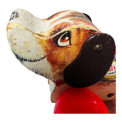 Fisher Price Little Snoopy Pull Along Dog Toy Vintage 1965 Wobbly