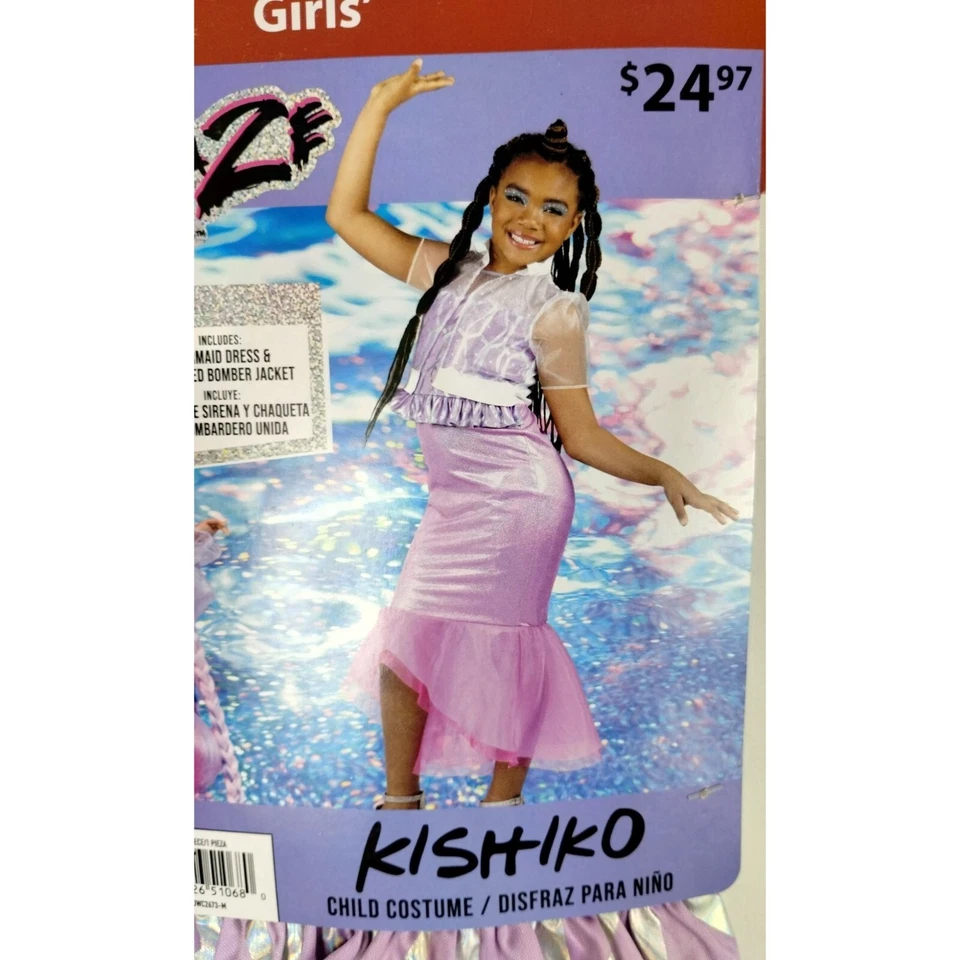 Fantasia de vestido sereia e jaqueta bombardeiro Mermaze Mermaidz meninas M (7/8) KISHIKO - Imagem 4 de 4