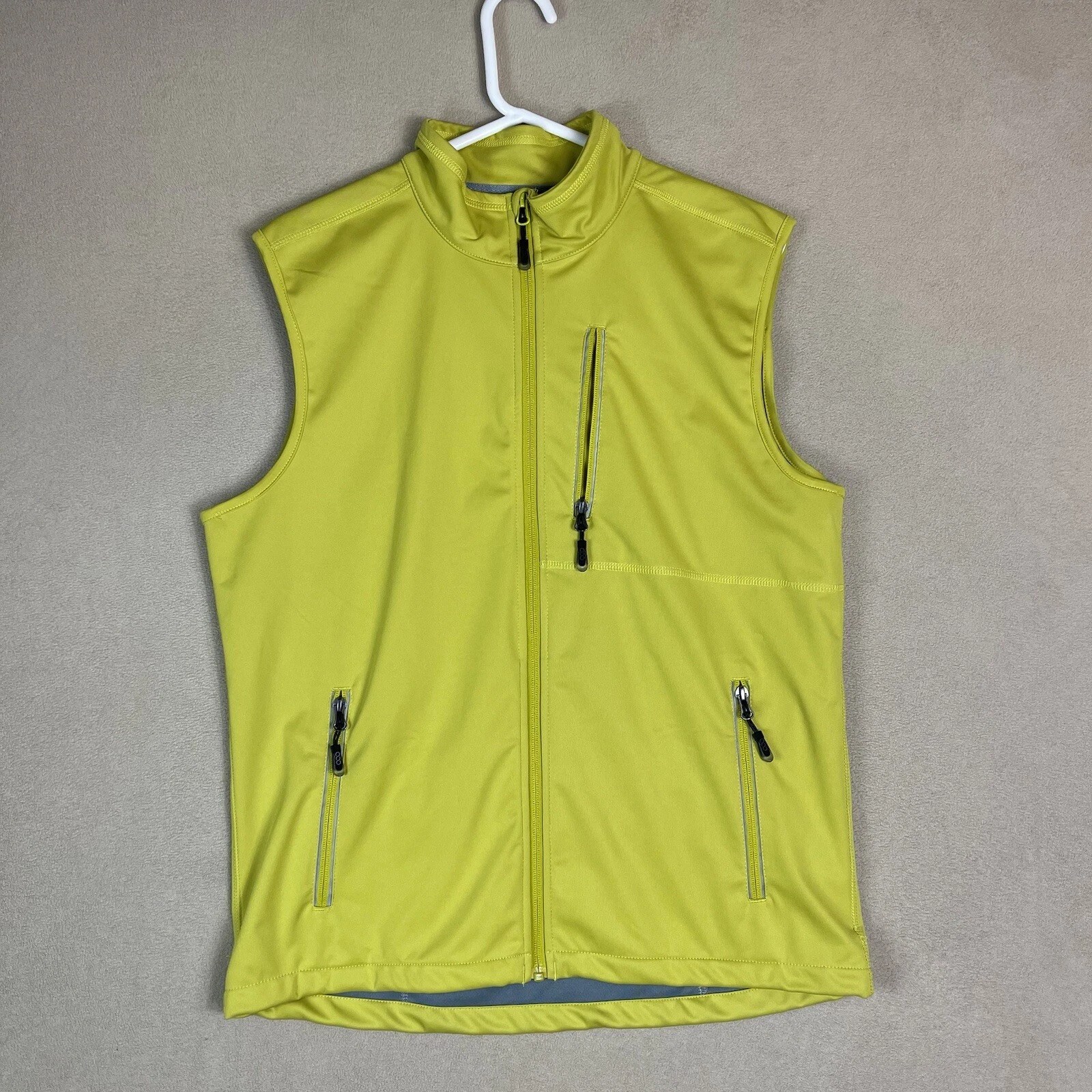 33000ft Vest Mens Medium Yellow Full Zip Lightweight Golf Vest Hiking Adult
