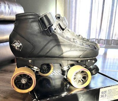 Bont Prostar Indoor Roller Skates Black Prodigy Derby Size 36.5 FX1 Wheels