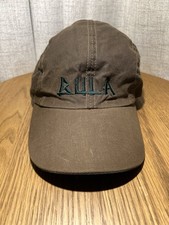 Vintage BULA 4 Panel Faux Leather/Canvass Brown Hat Cap Made in USA 90s Rare