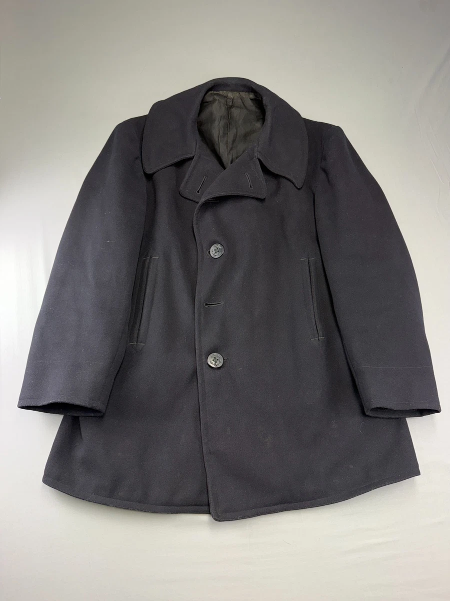 Vintage Navy Pea Coat In Original Ww2 Collectible Us Uniforms for