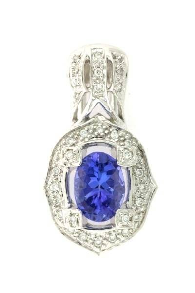 Le Vian Pendant Necklace Blue Tanzanite in 14K White Gold 1 1/3 cts