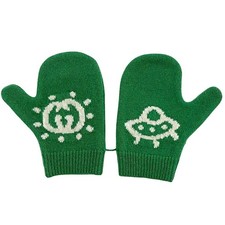 GUCCI Children's Gloves EC-24499 Green Interlocking 788514 3K206 3178 S Size Woo