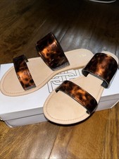Head Over Heels By Dune-tortoiseshell Patterned Flat Sandals. BNWT. Size 5.