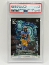 2025 Panini Donruss Downtown Black Pandora Omarion Hampton #16 /25 PSA 10