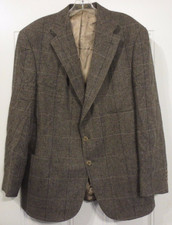 EVAN PICONE BROWN WOOL 2 BUTTON JACKET BLAZER USA UNION 44R HERRINGBONE - J27