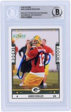 Aaron Rodgers Green Bay Packers Signed 2005 Score #352 BAS Fanatics Rookie Card