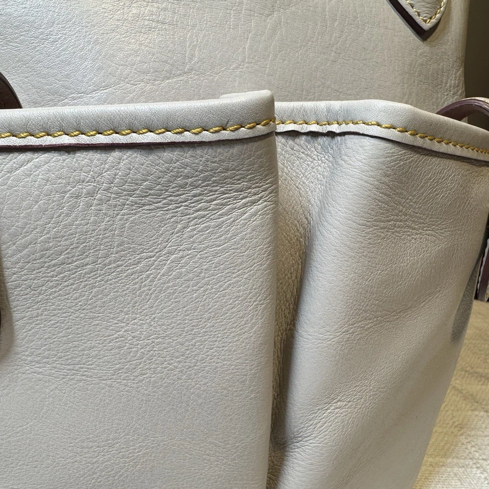 Cartera Dooney & Bourke Florentine Vacchetta Pequeña Bolsillo Gris Cuero Italiano Foto 4 de 4
