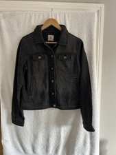 Tu Charcoal Grey/Black Denim Jacket. Size 12 Excellent Condition