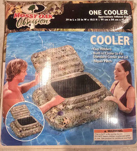 Mossy Oak Obsession Cooler Inflatable Pool Cooler with Cup Holders New