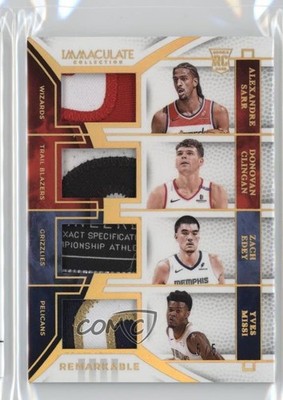 2024 Panini Immaculate Gold 5/5 Alexandre Sarr Donovan Clingan Yves Missi RC v9t