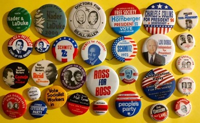 Third Party PRESIDENTIAL Pins Buttons Socialist Workers Independent Communist ++