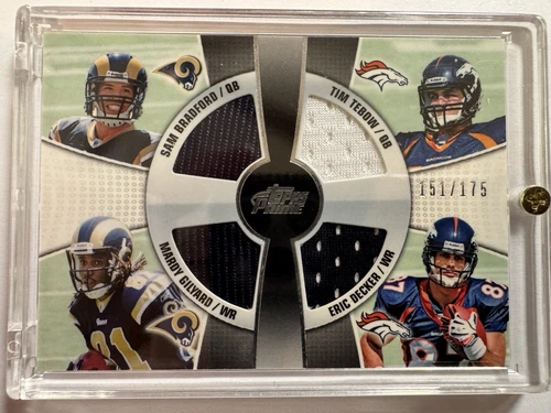 2010 Topps 4th QTR Combo Tim Tebow Bradford Decker Jersey /175