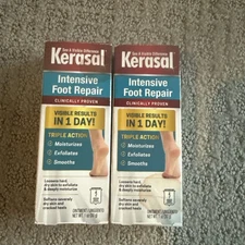 Kerasal Intensive Foot Repair Skin Healing Ointment for Cracked Heels LOT OF 2