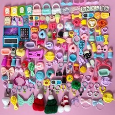 Random 35Pcs Accessory Hat Bow Collar Clothes Drink for LPS Dog Cat Pet Figure